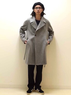「MK MICHEL KLEIN HOMME （エムケーミッシェルクランオム）のアイテム（その他アウター）」を使った、木藤 徹さん（メンズ・178cm）の冬コーディネート