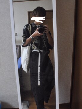 「USEDo（ユーズド）のアイテム（トップス、ブラック系）」を使った、YUさん（メンズ・169cm）の夏コーディネート