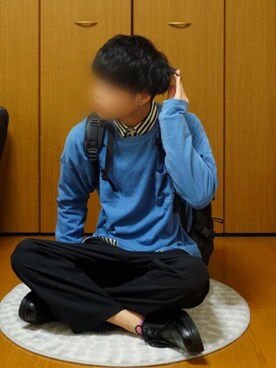「H&M（エイチ・アンド・エム）のアイテム（トップス、ホワイト系）」を使った、YUさん（メンズ・169cm）の秋コーディネート