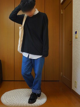 「CIORCIO ARMANIのアイテム（トップス、ホワイト系）」を使った、YUさん（メンズ・169cm）の秋コーディネート