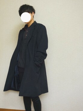 「MICMOのアイテム（ニット/セーター、ブラック系）」を使った、YUさん（メンズ・169cm）の秋コーディネート