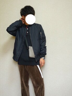「HARE（ハレ）のアイテム（バッグ、グレー系）」を使った、YUさん（メンズ・169cm）の秋コーディネート