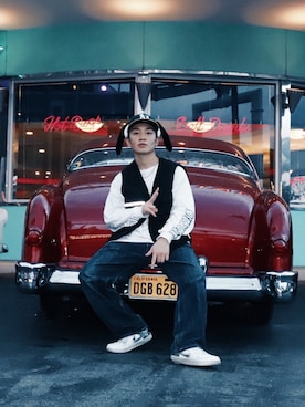 「H&M（エイチ・アンド・エム）のアイテム（ダウンベスト）」を使った、TAKUMI_1412さん（メンズ・170cm）の春コーディネート