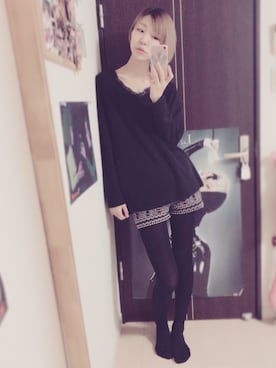 「e.m.（イーエム）のアイテム」を使った、⊿mey さん（レディース・168cm）の冬コーディネート