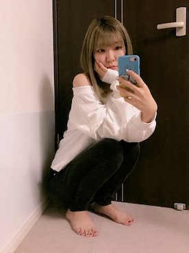 「黒スキニー」｜「アイテム（PC・スマホグッズ/家電）」を使った、⊿mey さん（レディース・168cm）の夏コーディネート