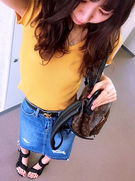 「マスタードイエロー」｜⊿mey さん（レディース・168cm）の春コーディネート