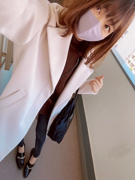 「お仕事スタイル」｜「アイテム（チェスターコート）」を使った、⊿mey さん（レディース・168cm）の秋コーディネート