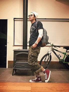 「Denim & Supply Ralph Lauren（デニムアンドサプライラルフローレン）のアイテム（バッグ）」を使った、Mt.0344さん（メンズ・170cm）の春コーディネート