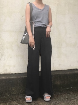 「PLAYBOY（プレイボーイ）のアイテム（パンツ）」を使った、マリノ さん（レディース・165cm）の夏コーディネート