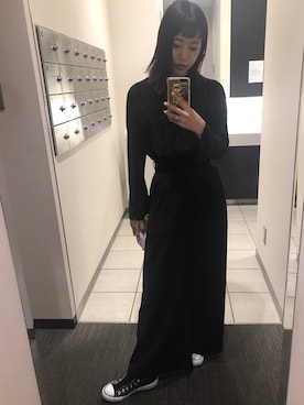 「ハイウエストパンツ」｜「アイテム（スリッポン）」を使った、マリノ さん（レディース・165cm）の秋コーディネート