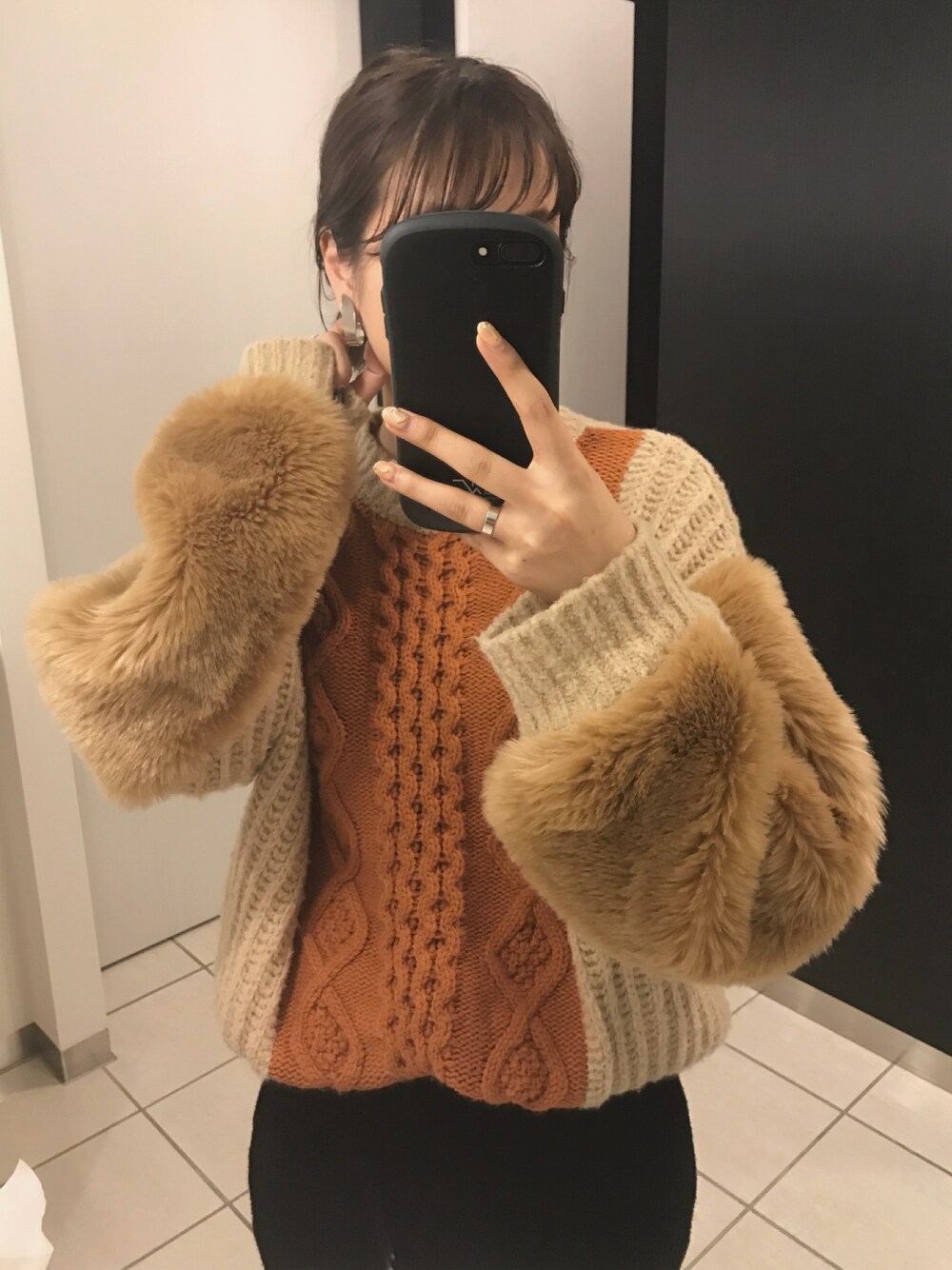 Ameri（アメリ）の「ECO FUR SLEEVE KNIT（ニット/セーター）」 - WEAR