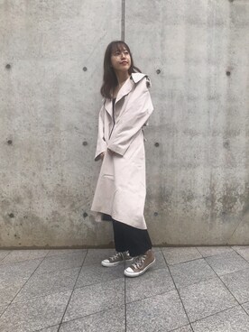 「秋のカフェオレコーデ」｜「アイテム（トレンチコート）」を使った、マリノ さん（レディース・165cm）の秋コーディネート