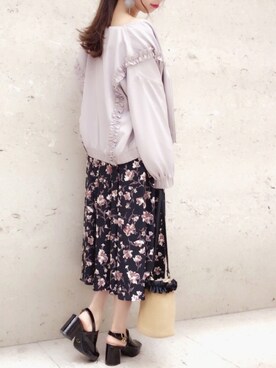 AYA0119さんの「花柄フィッシュテールスカート」を使ったコーディネート
