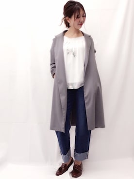 「archives（アルシーヴ）のアイテム（トレンチコート）」を使った、AYA0119さん（レディース・161cm）の冬コーディネート