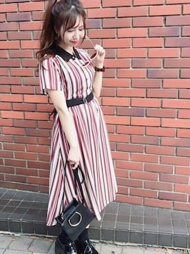 「archives（アルシーヴ）のアイテム（シャツワンピース）」を使った、AYA0119さん（レディース・161cm）の夏コーディネート