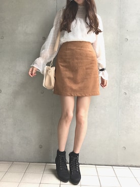 「ウエストイン」｜「アイテム（その他）」を使った、AYA0119さん（レディース・161cm）の秋コーディネート