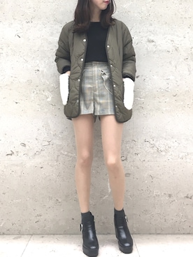 「archives（アルシーヴ）のアイテム（ミリタリージャケット）」を使った、AYA0119さん（レディース・161cm）の冬コーディネート