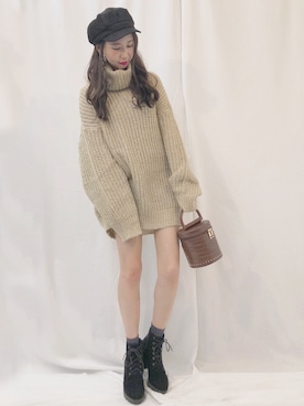 「archives（アルシーヴ）のアイテム（キャスケット）」を使った、AYA0119さん（レディース・162cm）の秋コーディネート
