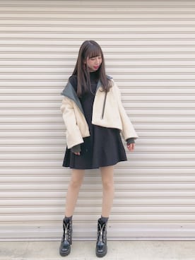「archives（アルシーヴ）のアイテム（ライダースジャケット）」を使った、AYA0119さん（レディース・162cm）の秋コーディネート