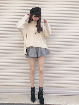 「archives（アルシーヴ）のアイテム（キャスケット）」を使った、AYA0119さん（レディース・162cm）の秋コーディネート