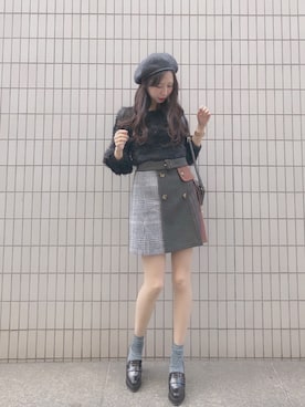 「archives（アルシーヴ）のアイテム（ハンチング/ベレー帽）」を使った、AYA0119さん（レディース・162cm）の冬コーディネート