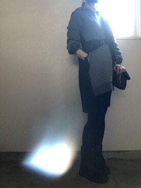 「Dr. Martens（ドクターマーチン）のDr.Martens / 1460 8EYEBOOT_mtn（ブーツ、ブラック系）」を使った、こみ | 骨ｽﾄｲｴﾍﾞ秋2nd冬さん（レディース・163cm）の秋コーディネート