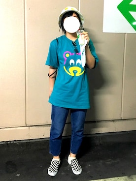 「個性的 古着」｜「アイテム（スリッポン）」を使った、Kanaさん（レディース・163cm）の春コーディネート