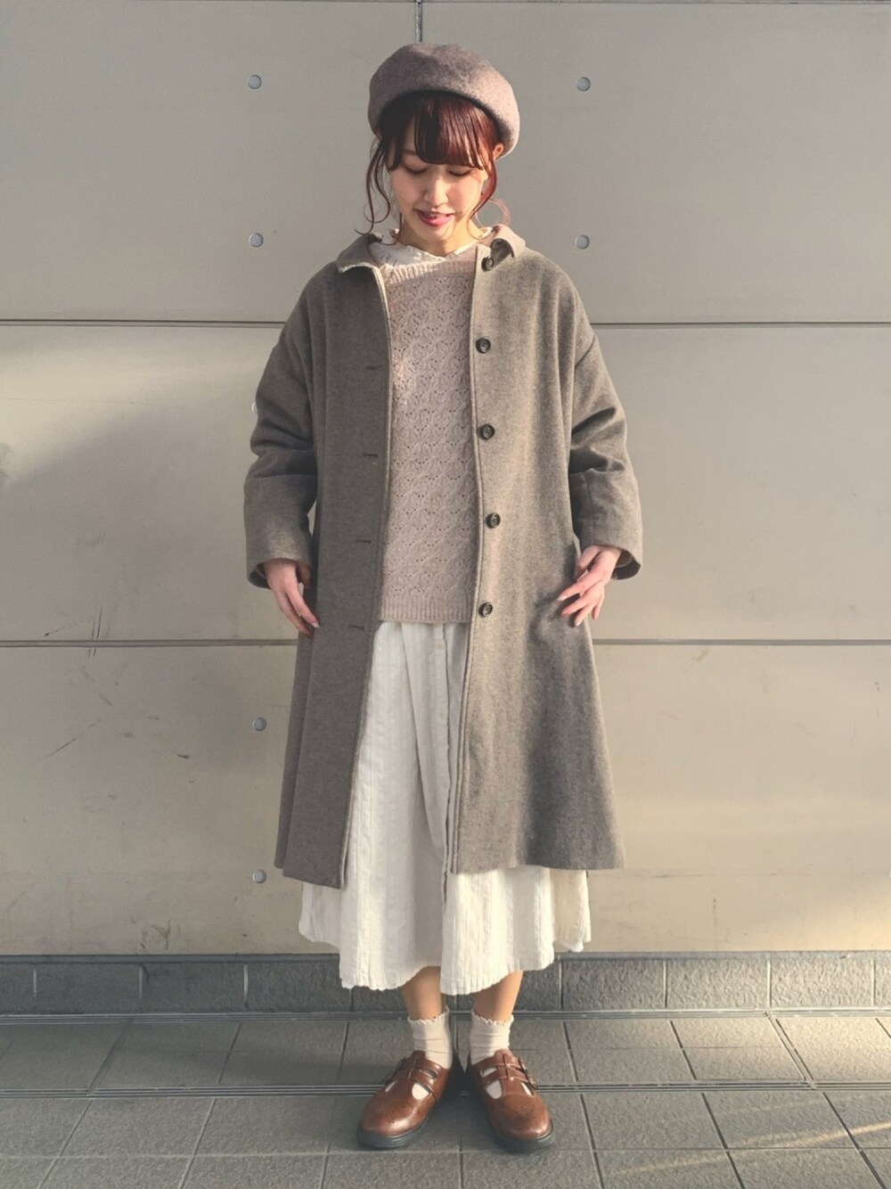 レース背裏ウール混コートを使った人気ファッションコーディネート - WEAR
