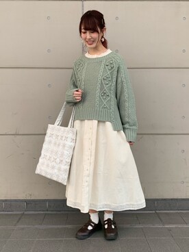 「ピスタチオ」｜「アイテム（チュニック）」を使った、いまりさん（レディース・164cm）の冬コーディネート