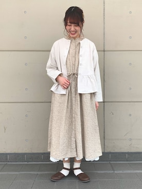 「ノーカラージャケット」｜いまりさん（レディース・164cm）の春コーディネート