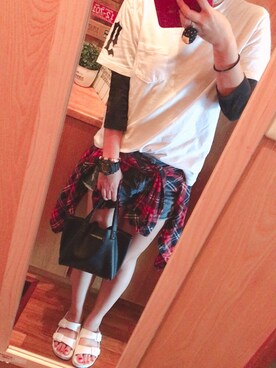 「Avail（アベイル）のアイテム（デニムパンツ、ブルー系）」を使った、あずきち。さん（レディース・162cm）の春コーディネート
