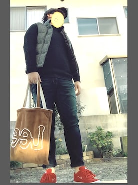 「glory crew（グローリークルー）のアイテム（ニット/セーター）」を使った、Mr.Tさん（メンズ・176cm）の秋コーディネート