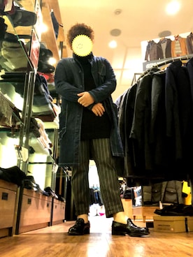 「Johnbull Private labo（ジョンブルプライベートラボ）のアイテム（チェスターコート）」を使った、Mr.Tさん（メンズ・176cm）の秋コーディネート