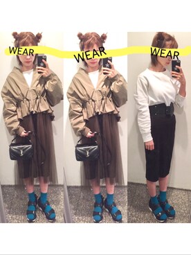 「スエット」｜「アイテム（サンダル）」を使った、yuさん（レディース・155cm）の秋コーディネート