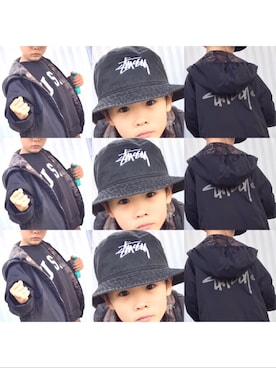 「STUSSY（ステューシー）のアイテム（ブルゾン）」を使った、yuさん（キッズ・100cm）の春コーディネート