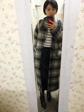 「MONKI（モンキ）のアイテム（ダッフルコート）」を使った、mjmaestroさん（レディース・160cm）の秋コーディネート