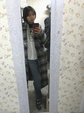 「MONKI（モンキ）のアイテム（ダッフルコート）」を使った、mjmaestroさん（レディース・160cm）の冬コーディネート