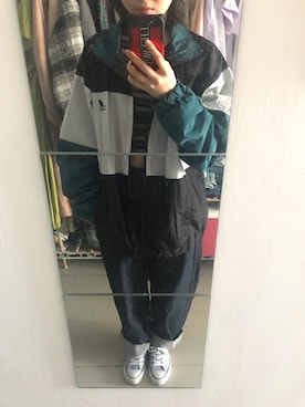 「KANGOL（カンゴール）のアイテム（ナイロンジャケット）」を使った、mjmaestroさん（レディース・160cm）の秋コーディネート