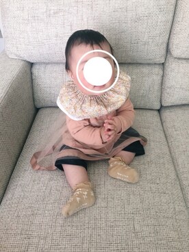 「MIKI HOUSE（ミキハウス）のアイテム（その他パンツ）」を使った、れいぴょんさん（キッズ・70cm）の春コーディネート