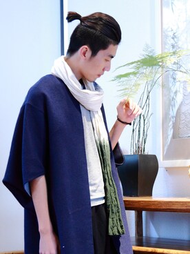 「ATTACHMENT（アタッチメント）のアイテム（アクセサリー）」を使った、微博：我家枢さん（メンズ・175cm）の夏コーディネート