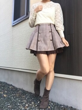 「axes femme POETIQUE（アクシーズファムポエティック）のアイテム（パンツ）」を使った、そっちゃんさん（レディース・163cm）の春コーディネート