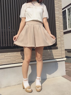 「axes femme POETIQUE（アクシーズファムポエティック）のアイテム（Tシャツ/カットソー）」を使った、そっちゃんさん（レディース・163cm）の春コーディネート