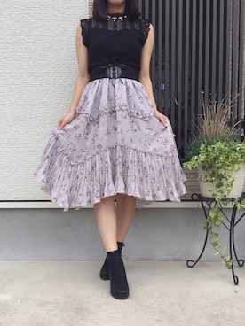 「axes femme（アクシーズファム）のアイテム（タンクトップ）」を使った、そっちゃんさん（レディース・163cm）の夏コーディネート