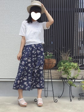 「axes femme POETIQUE（アクシーズファムポエティック）のアイテム（サンダル）」を使った、そっちゃんさん（レディース・163cm）の夏コーディネート