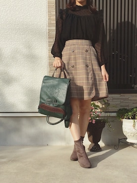 「axes femme（アクシーズファム）のアイテム（ショルダーバッグ）」を使った、そっちゃんさん（レディース・163cm）の秋コーディネート