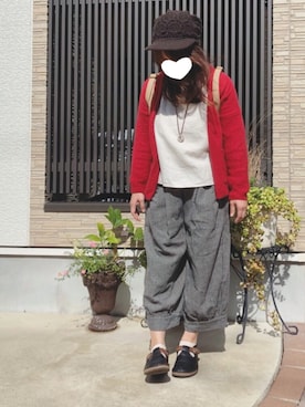 「axes femme（アクシーズファム）のアイテム（バックパック/リュック）」を使った、そっちゃんさん（レディース・163cm）の秋コーディネート