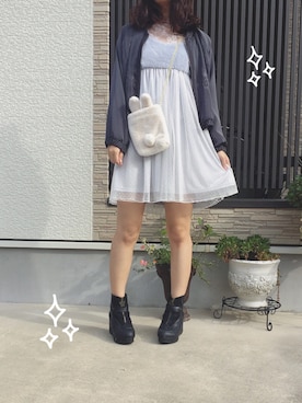 「axes femme（アクシーズファム）のアイテム（ブルゾン）」を使った、そっちゃんさん（レディース・163cm）の秋コーディネート