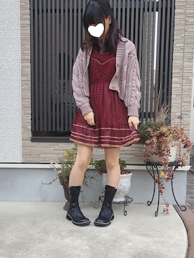 「axes femme（アクシーズファム）のアイテム（チュニック）」を使った、そっちゃんさん（レディース・163cm）の冬コーディネート