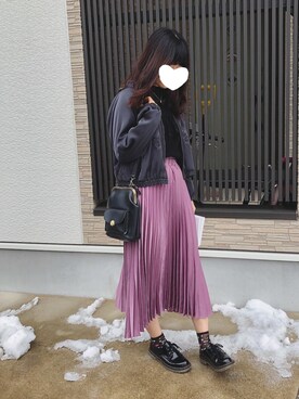 「axes femme（アクシーズファム）のアイテム（ブルゾン）」を使った、そっちゃんさん（レディース・163cm）の冬コーディネート