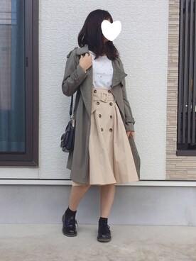 「axes femme（アクシーズファム）のアイテム（トレンチコート）」を使った、そっちゃんさん（レディース・163cm）の冬コーディネート